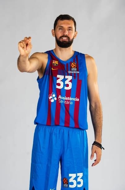 Nikola Mirotic, #33 poses during the 2021/2022 Turkish Airlines EuroLeague Media Day of FC Barcelona at Ciutat Esportiva Joan Gamper on September 02,...