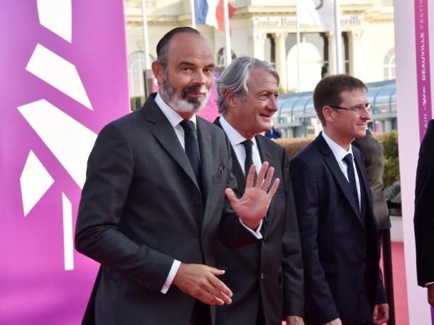 Le Havre Mayor Edouard Philippe, Deauville mayor Philippe Augier and guests attend the Opening Ceremony and "Stillwater