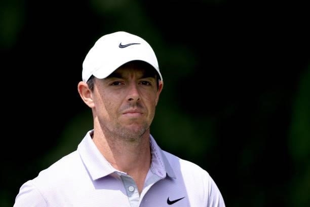 Rory McIlroy of Northern Ireland walks down the second hole during the second round of the TOUR Championship at East Lake Golf Club on September 03,...