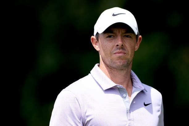 Rory McIlroy of Northern Ireland walks down the second hole during the second round of the TOUR Championship at East Lake Golf Club on September 03,...