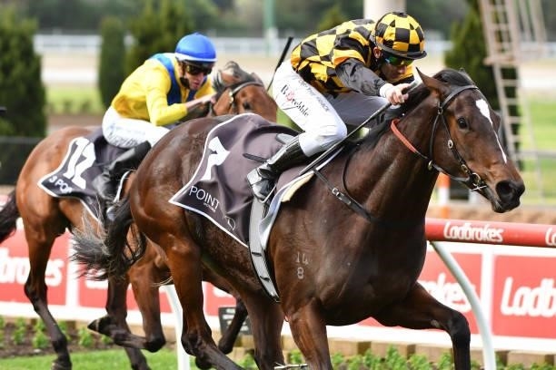 Brett Prebble riding Zouzarella winning race 6, the 3 Point Motors Atlantic Jewel Stakes, during Melbourne Racing at Moonee Valley Racecourse on...