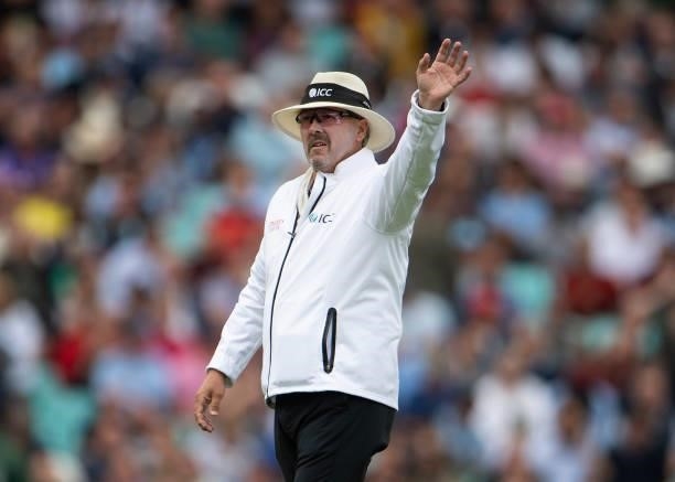 Umpire Richard Illingworth during the Fourth LV= Insurance Test Match: Day One between England and India at The Kia Oval on September 02, 2021 in...