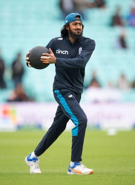 Haseeb Hameed of England during the team warm up prior ro the Fourth LV= Insurance Test Match: Day One between England and India at The Kia Oval on...