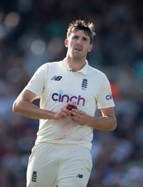 Craig Overton of England during the Fourth LV= Insurance Test Match: Day One between England and India at The Kia Oval on September 02, 2021 in...