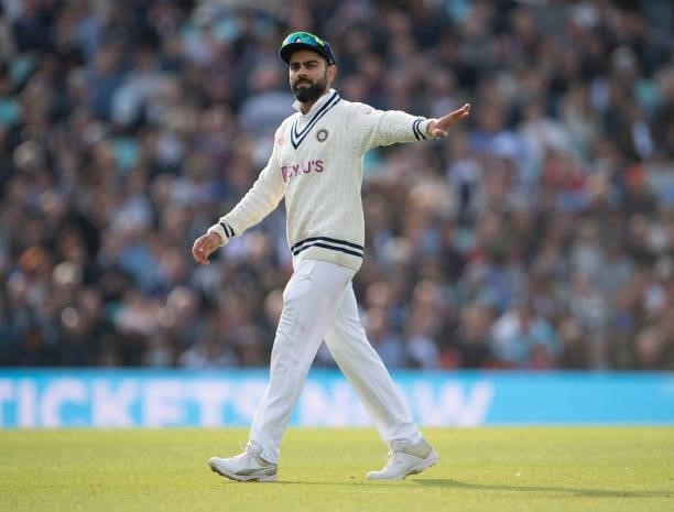 India captain Virat Kohli during the Fourth LV= Insurance Test Match: Day One between England and India at The Kia Oval on September 02, 2021 in...