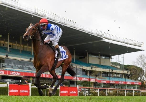 Luke Nolen riding Port Guillaume unplaced in Race 8, the Clamms Seafood Feehan Stakes, during Melbourne Racing at Moonee Valley Racecourse on...