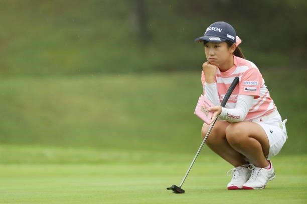 Nana Suganuma of Japan looks on during the second round of the Golf5 Ladies at Golf5 Country Yokkaichi Course on September 04, 2021 in Yokkaichi,...