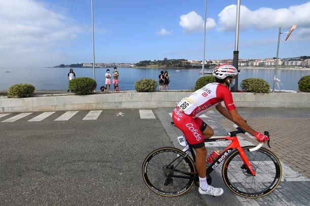 José Herrada Lopez of Spain and Team Cofidis prepares for the race prior to the 76th Tour of Spain 2021, Stage 20 a 202,2km km stage from Sanxenxo to...
