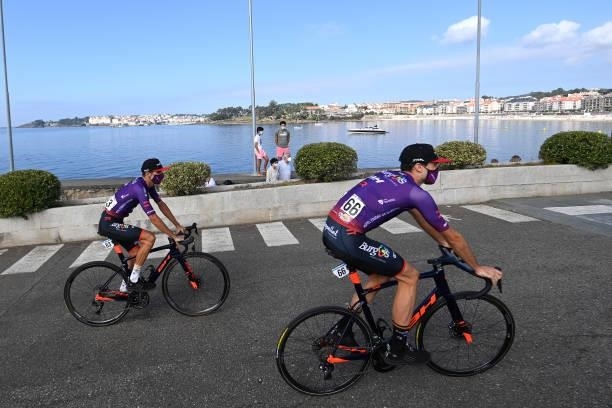 Oscar Cabedo Carda of pain and Ander Okamika Bengoetxea of Spain and Team Burgos - BH prepare for the race prior to the 76th Tour of Spain 2021,...