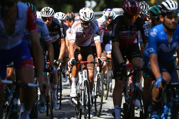 Mickaël Cherel of France and AG2R Citröen Team competes during the 76th Tour of Spain 2021, Stage 20 a 202,2km km stage from Sanxenxo to Mos. Alto...