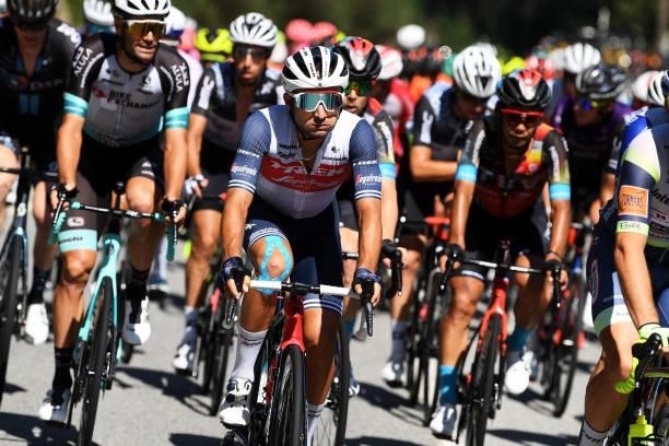 Gianluca Brambilla of Italy and Team Trek - Segafredo competes during the 76th Tour of Spain 2021, Stage 20 a 202,2km km stage from Sanxenxo to Mos....