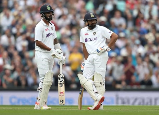 Rahul of India walks off after James Anderson of England took his wicket caught behind during day three of the fourth LV= Insurance Test match...