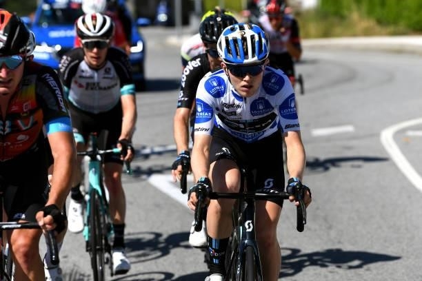 Michael Storer of Australia and Team DSM polka dot mountain jersey compete in the breakaway during the 76th Tour of Spain 2021, Stage 20 a 202,2km km...