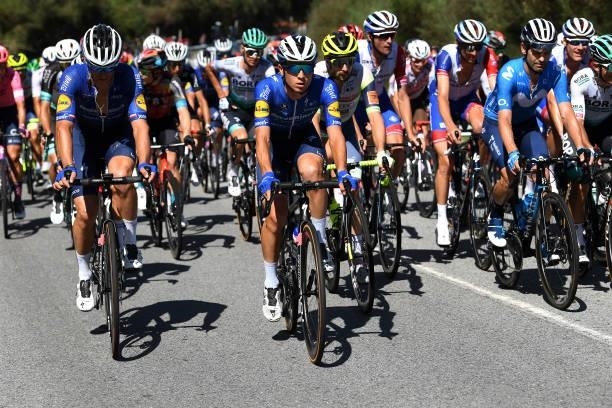 Zdenek Stybar of Czech Republic and Andrea Bagioli of Italy and Team Deceuninck - Quick-Step during the 76th Tour of Spain 2021, Stage 20 a 202,2km...