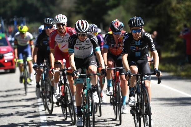 Chris Hamilton of Australia and Team DSM competes in the breakaway during the 76th Tour of Spain 2021, Stage 20 a 202,2km km stage from Sanxenxo to...