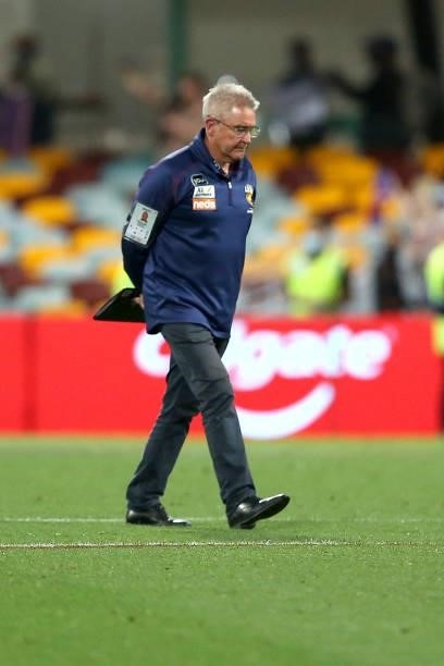 Lions coach Chris Fagan looks on after loosing the AFL 1st Semi Final match between Brisbane Lions and the Western Bulldogs at The Gabba on September...
