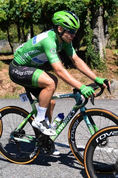 Fabio Jakobsen of Netherlands and Team Deceuninck - Quick-Step green points jersey during the 76th Tour of Spain 2021, Stage 20 a 202,2km km stage...