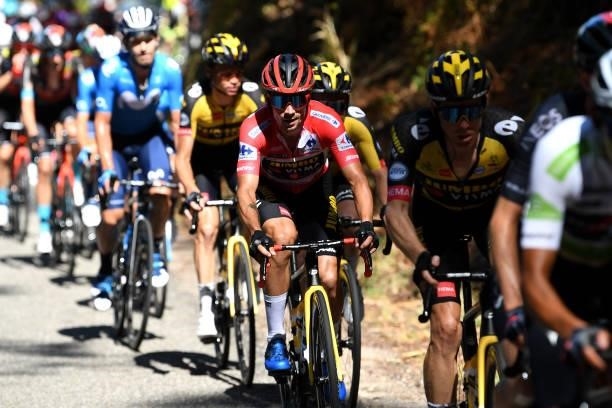 Primoz Roglic of Slovenia and Team Jumbo - Visma red leader jersey competes during the 76th Tour of Spain 2021, Stage 20 a 202,2km km stage from...