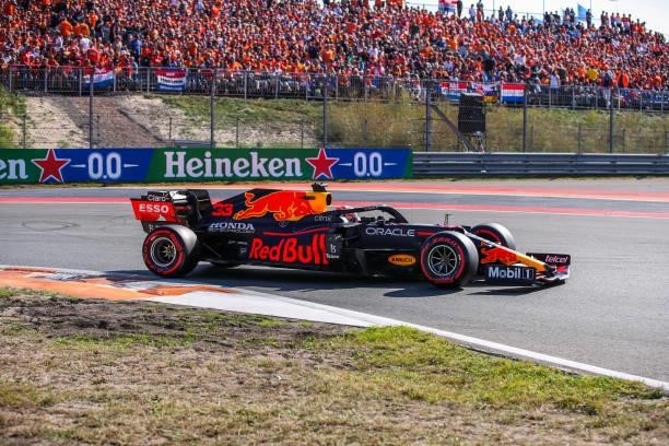 Max Verstappen of Netherlands and Red Bull Racing during the Qualification of F1 Grand Prix of The Netherlands at Circuit Zandvoort on September 4,...