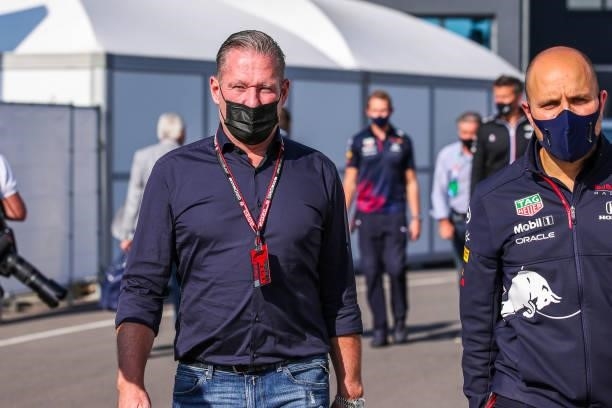 Jos Verstappen of the Netherlands, father of Max Verstappen of Netherlands and Red Bull Racing during the Qualification of F1 Grand Prix of The...