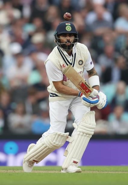 Virat Kohli of India bats during day three of the fourth LV= Insurance Test match between England and India at The Kia Oval on September 04, 2021 in...