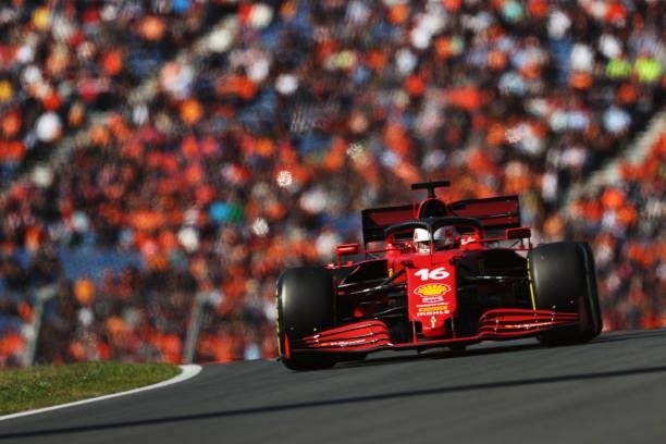 Charles Leclerc of Monaco driving the Scuderia Ferrari SF21 during final practice ahead of the F1 Grand Prix of The Netherlands at Circuit Zandvoort...
