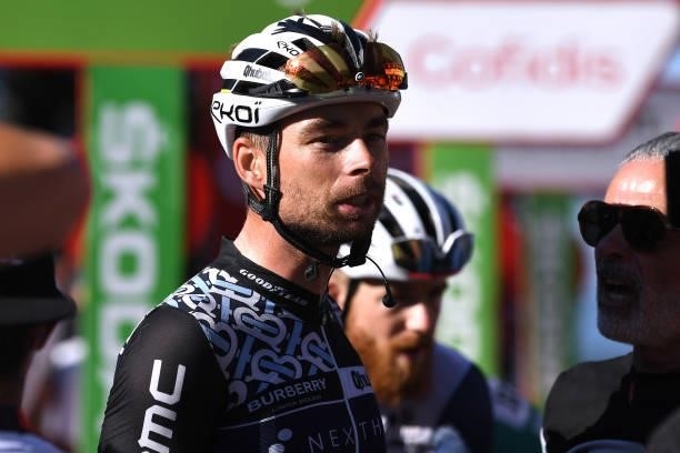 Bertjan Lindeman of Netherlands and Team Qhubeka Nexthash reacts after crosses the finishing line during the 76th Tour of Spain 2021, Stage 20 a...