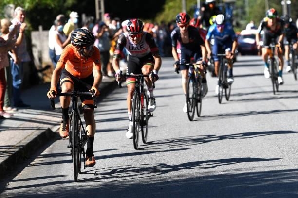 Mikel Bizkarra Etxegibel of Spain and Team Euskaltel - Euskadi attacks in the breakaway during the 76th Tour of Spain 2021, Stage 20 a 202,2km km...