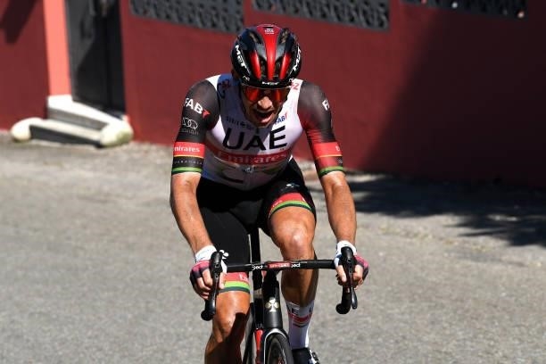 Ryan Gibbons of South Africa and UAE Team Emirates attacks in the breakaway during the 76th Tour of Spain 2021, Stage 20 a 202,2km km stage from...
