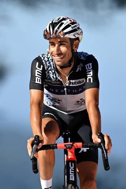 Fabio Aru of Italy and Team Qhubeka Nexthash crosses the finishing line during the 76th Tour of Spain 2021, Stage 20 a 202,2km km stage from Sanxenxo...