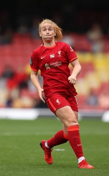 Rachel Furness of Liverpool in action during the Barclays FA Women's Championship match between Watford Ladies and Liverpool Women at Vicarage Road...