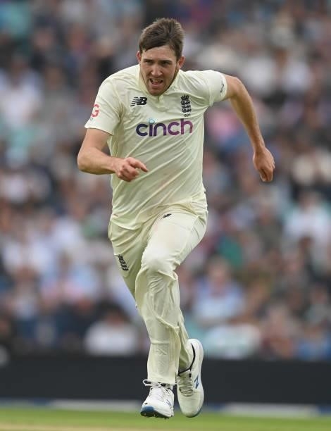 Craig Overton of England chases the ball during the third day of the 4th LV= Test Match between England and India at The Kia Oval on September 04,...