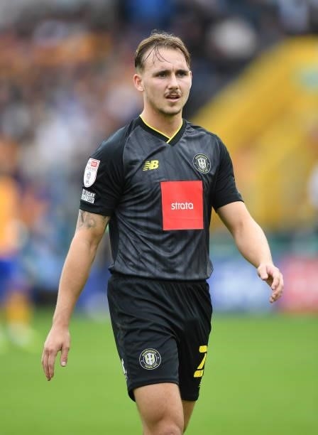 Jack Diamond of Harrogate Town looks on during the Sky Bet League Two match between Mansfield Town and Harrogate Town at One Call Stadium on...