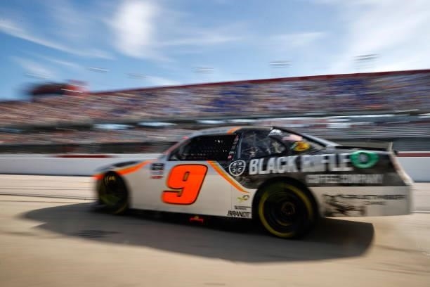 Noah Gragson, driver of the Bass Pro Shops/TrueTimber/BRCC Chevrolet, exits pit road during the NASCAR Xfinity Series Sport Clips Haircuts VFW Help A...