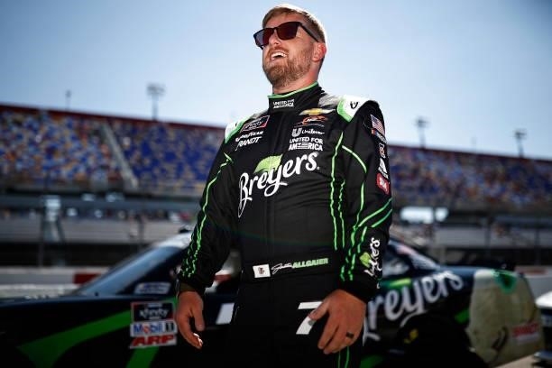 Justin Allgaier, driver of the Breyers Food Lion Feeds Chevrolet, waits on the grid prior to the NASCAR Xfinity Series Sport Clips Haircuts VFW Help...