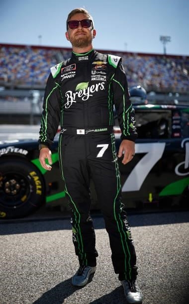 Justin Allgaier, driver of the Breyers Food Lion Feeds Chevrolet, waits on the grid prior to the NASCAR Xfinity Series Sport Clips Haircuts VFW Help...