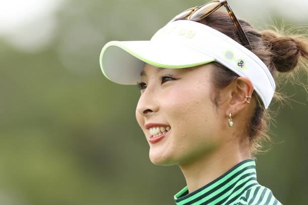 Karen Tsuruoka of Japan smiles during the final round of the Golf5 Ladies at Golf5 Country Yokkaichi Course on September 05, 2021 in Yokkaichi, Mie,...