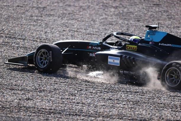 Matteo Nannini of Italy and HWA Racelab runs wide during race 3 of Round 6:Zandvoort of the Formula 3 Championship at Circuit Zandvoort on September...