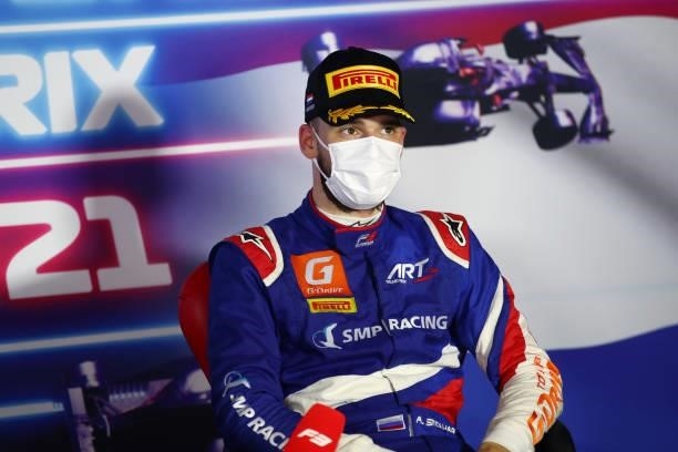 Third placed Aleksandr Smolyar of Russia and ART Grand Prix talks in the press conference after race 3 of Round 6:Zandvoort of the Formula 3...