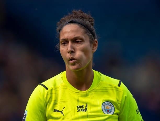 Manchester City goalkeeper Karima Taieb during the Barclays FA Women's Super League match between Everton Women and Manchester City Women at Goodison...