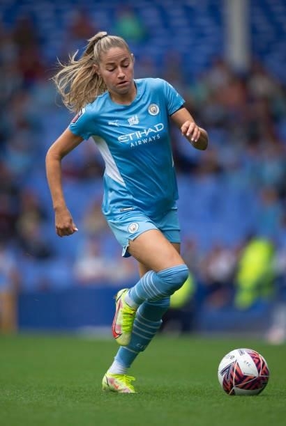 Janine Becky of Manchester City during the Barclays FA Women's Super League match between Everton Women and Manchester City Women at Goodison Park on...