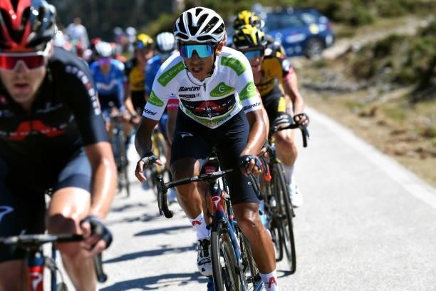 Egan Arley Bernal Gomez of Colombia and Team INEOS Grenadiers white best young jersey competes during the 76th Tour of Spain 2021, Stage 20 a 202,2km...