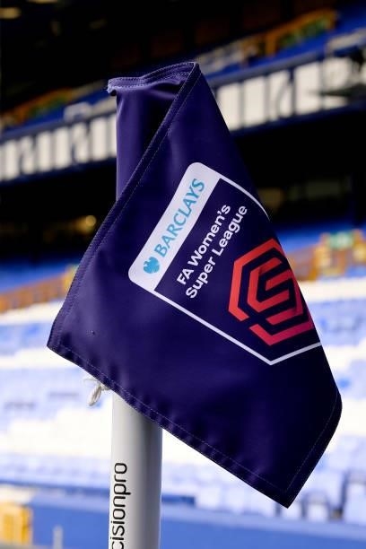 Corner flag before the Barclays FA Women's Super League match between Everton Women and Manchester City Women at Goodison Park on September 04, 2021...