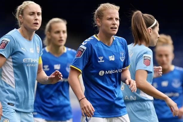 Anna Anvegard of Everton Women during the Barclays FA Women's Super League match between Everton Women and Manchester City Women at Goodison Park on...