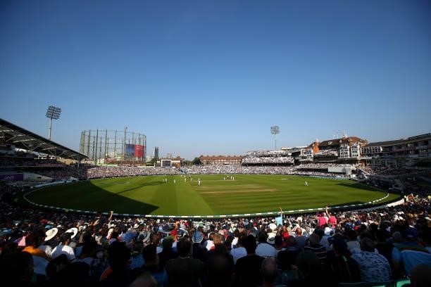 Fans enjoying the game during Day Four of the Fourth LV= Insurance Test Match between England and India at The Kia Oval on September 05, 2021 in...