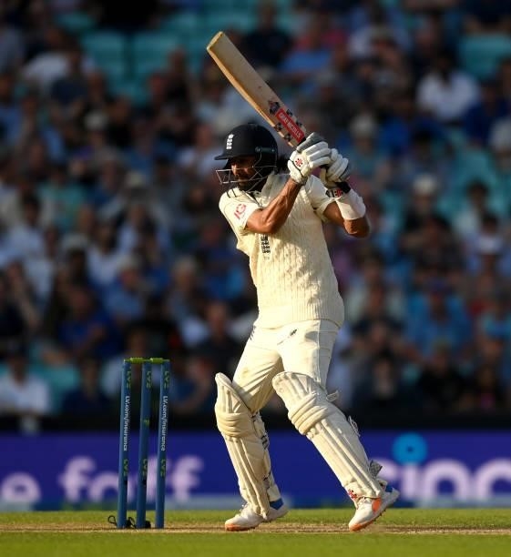 Haseeb Hameed of England bats during day four of the Fourth LV= Insurance Test Match between England and India at The Kia Oval on September 05, 2021...