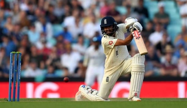 Haseeb Hameed of England bats during day four of the Fourth LV= Insurance Test Match between England and India at The Kia Oval on September 05, 2021...