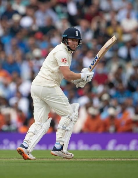 Jonny Bairstow of England batting during the Fourth LV= Insurance Test Match: Day Two between England and India at The Kia Oval on September 03, 2021...