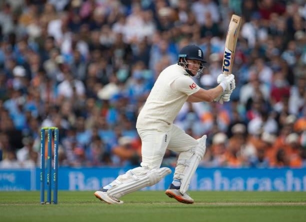 Jonny Bairstow of England batting during the Fourth LV= Insurance Test Match: Day Two between England and India at The Kia Oval on September 03, 2021...