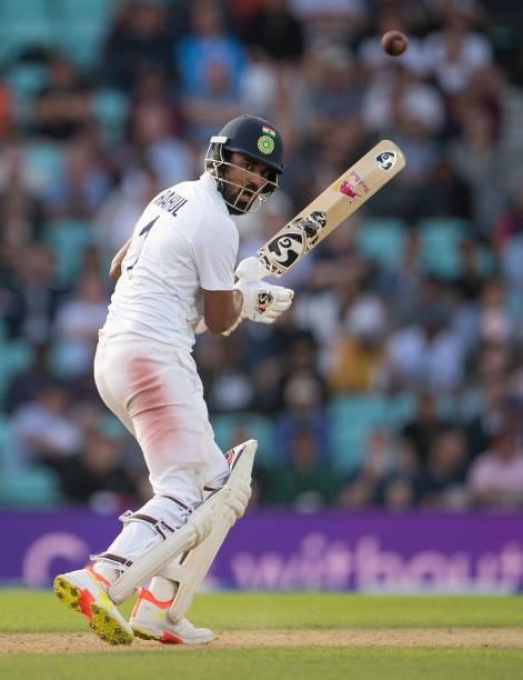 Rahul of India batting during the Fourth LV= Insurance Test Match: Day Two between England and India at The Kia Oval on September 03, 2021 in London,...